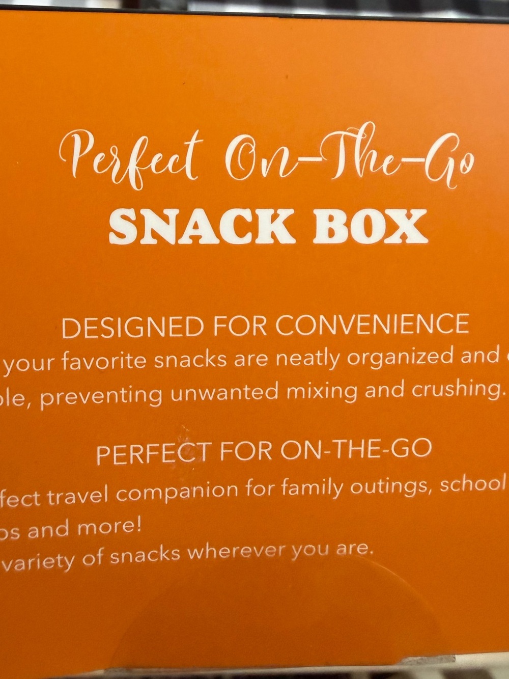 CWC Orange 3-Compartment “BOO” Portable Snack Box NEW - Picture 3 of 5